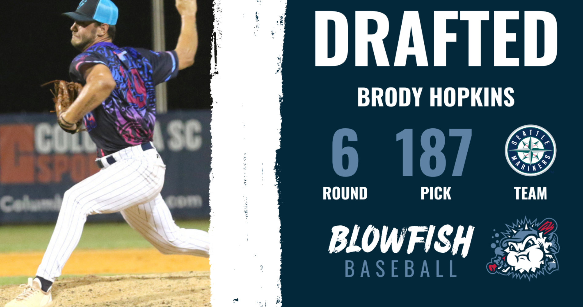 2022 Blowfish Brody Hopkins Drafted in 6th Rd by Mariners