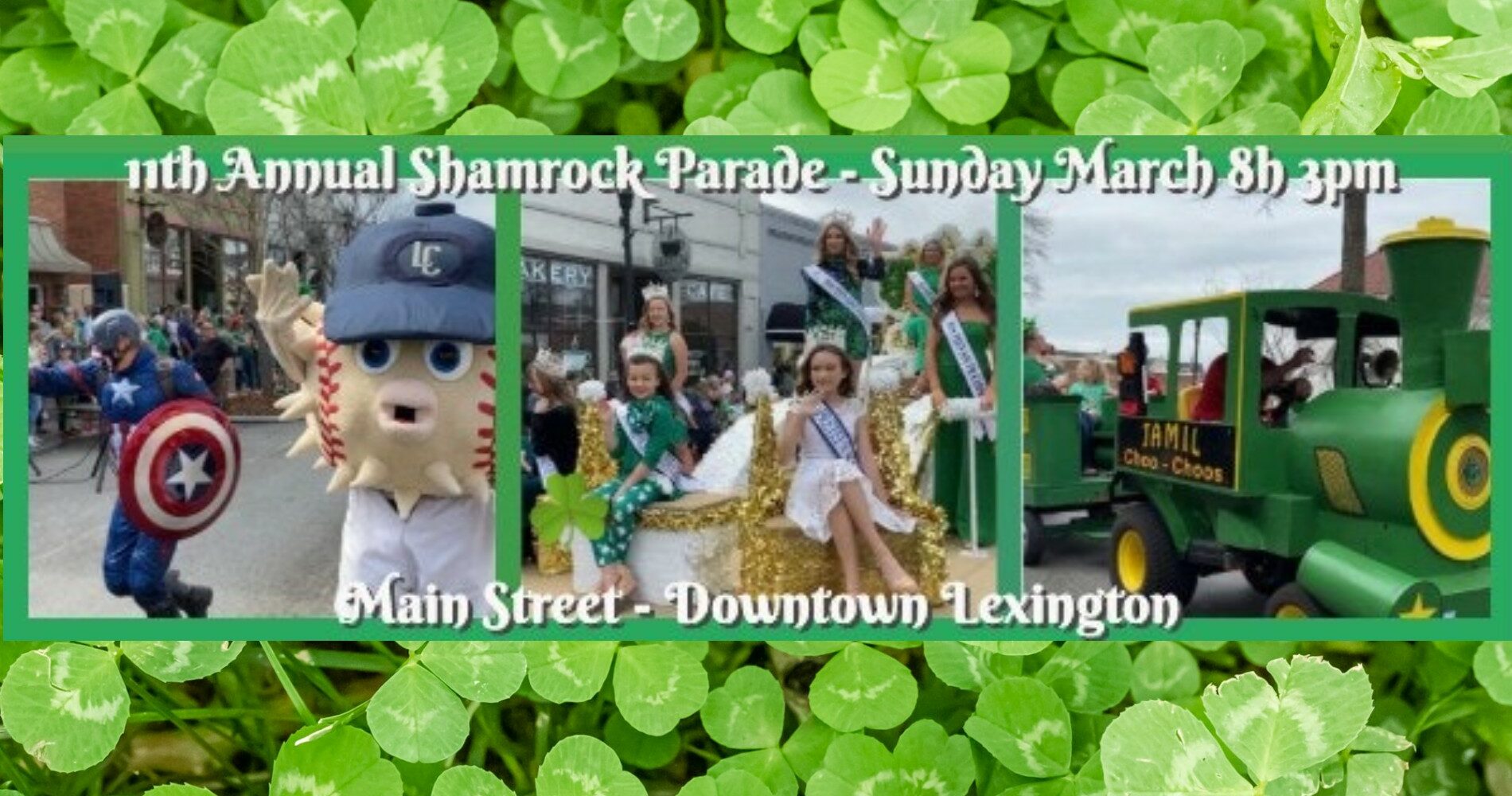 Shamrock Parade is this Sunday March 8th 3pm